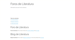 Desktop Screenshot of forodeliteratura.com