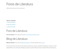 Tablet Screenshot of forodeliteratura.com